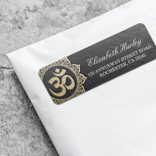 YOGA-Meditatie-instructeur Zwart & Gold OM Mandala Etiket