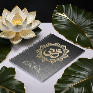 YOGA-Meditatie-instructeur Zwart & Gold OM Mandala Notitieboek