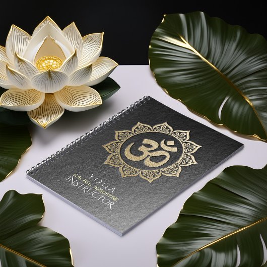 YOGA-Meditatie-instructeur Zwart & Gold OM Mandala Notitieboek