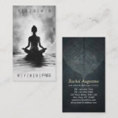 Yoga Meditatie Instructeur Zwart Wit InkPainting Klantenkaartje (Voorkant / Achterkant)