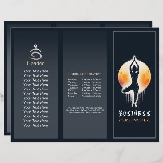 Yoga Meditatie Instructor Tree Pose Volle Maan (Voorkant / Achterkant)