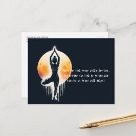 Yoga Meditatie Instructor Tree Pose Volle Maan Briefkaart