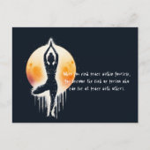 Yoga Meditatie Instructor Tree Pose Volle Maan Briefkaart (Voorkant)