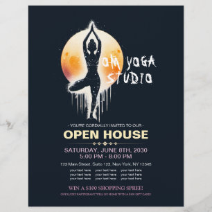 Yoga Meditatie Instructor Tree Pose Volle Maan Flyer