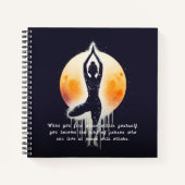 Yoga Meditatie Instructor Tree Pose Volle Maan Notitieboek (Voorkant)
