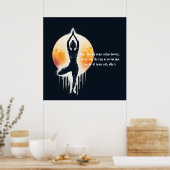 Yoga Meditatie Instructor Tree Pose Volle Maan Poster (Keuken)