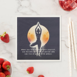 Yoga Meditatie Instructor Tree Pose Volle Maan Servet