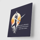 Yoga Meditatie Instructor Tree Pose Volle Maan Vierkante Klok (Hoek)