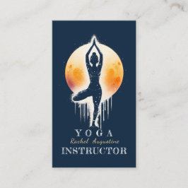 Yoga Meditatie Instructor Tree Pose Volle Maan Visitekaartje