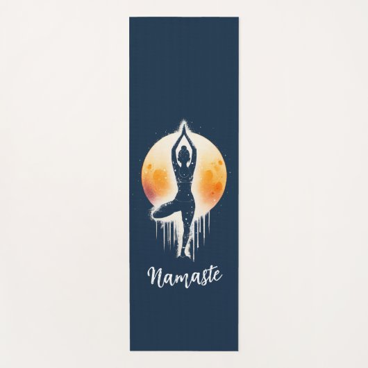 Yoga Meditatie Instructor Tree Pose Volle Maan Yogamat (Voorkant)