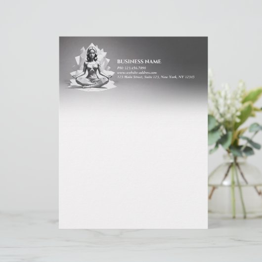 Yoga Meditatie Instructrice Reiki Meester Low Poly Briefhoofd (Staand voorkant)