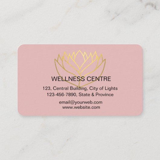 Yoga Meditatie Lotus Bloem Massage Wellness Visitekaartje (Achterkant)