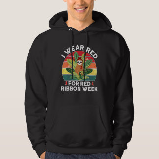 Yoga Meditatie Luiaard We Dragen Rood Voor Red Rib Hoodie