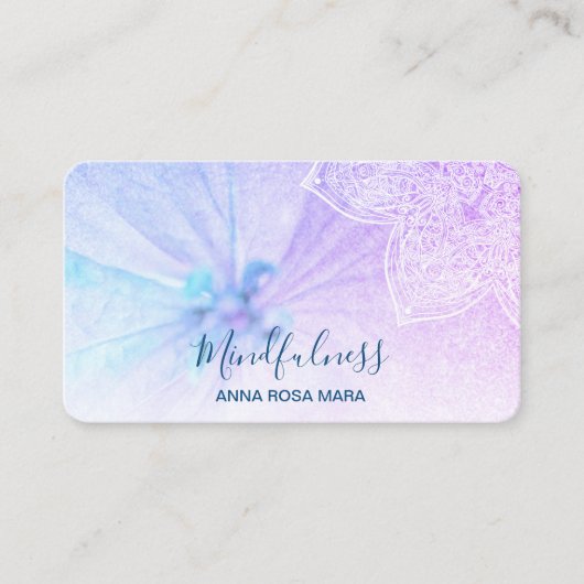 *~* Yoga Meditatie Mandala Reiki Floral Glitter Visitekaartje (Voorkant)