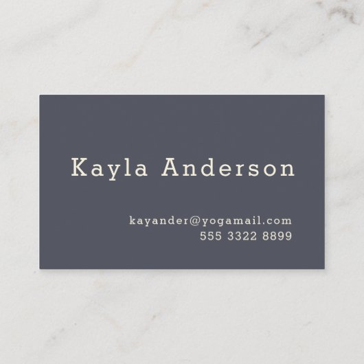 Yoga Meditatie Minimalistisch Indigo Ivoor Visitekaartje (Achterkant)