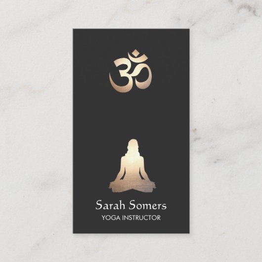 Yoga Meditatie Pose Om Symbool Visitekaartje (Voorkant)