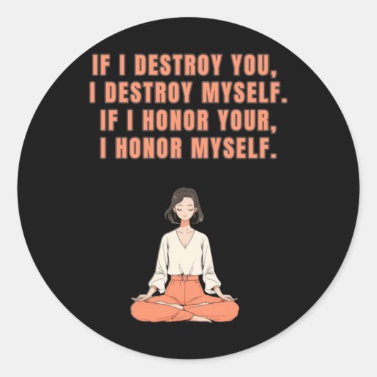 Yoga Meditatie Positief Denken Citeert Sticker (Voorkant)