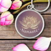 YOGA Meditatie Reiki Instructrice Paars Goud Lotus Sleutelhanger
