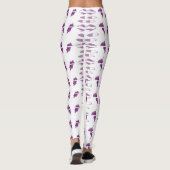 Yoga meditatie relaxatie bleek paars witte yoga leggings (Achterkant)