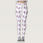 Yoga meditatie relaxatie bleek paars witte yoga leggings (Voorkant)