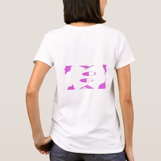 Yoga meditatie relaxatie bleek paars witte yoga t-shirt (Achterkant)