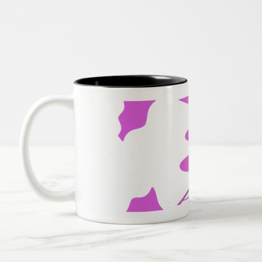 Yoga meditatie relaxatie bleek paars witte yoga tweekleurige koffiemok (Links)