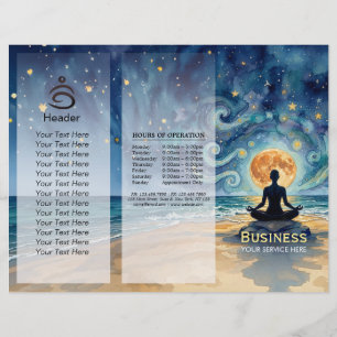 Yoga-meditatie sterrennacht lucht maan drie-voudig