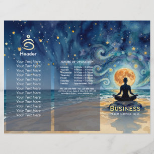 Yoga-meditatie sterrennacht lucht maan drie-voudig