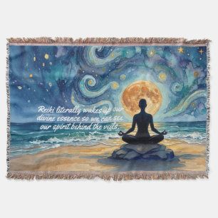 Yoga-meditatie Sterrennacht Lucht Maan Oceaan Cita Deken
