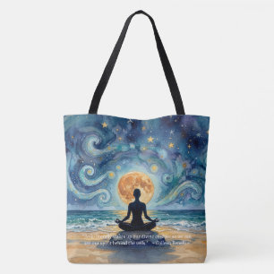 Yoga-meditatie Sterrennacht Lucht Maan Oceaan Quot Tote Bag