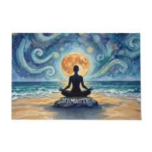 Yoga-meditatie Sterrennacht Lucht Maan Oceaan Stra