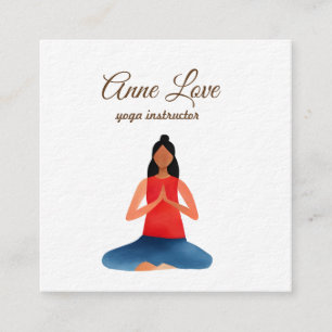 Yoga, Meditatie Vierkant Zakelijkkaart Vierkante Visitekaartje