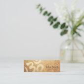 Yoga & Meditatie Vintage OM Symbol mini Visitekaartje (Staand voorkant)
