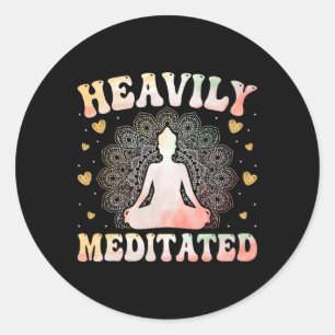 Yoga-meditatie Yogi - Hevig gemediteerde Zen-yoga Ronde Sticker