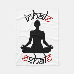 Yoga meditatiehouding Inademen Uitademen Ontspanni Fleece Deken