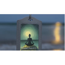 Yoga Meditatiehouding op Rots Volle Maan Sterren N