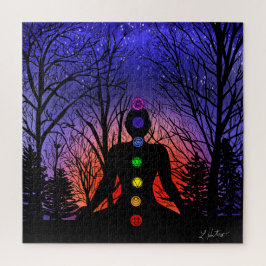 Yoga Meditating in Park | Zonnebomen en bomen Legpuzzel