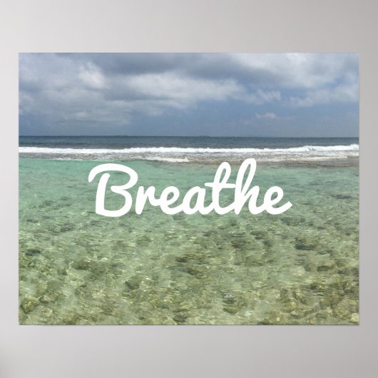 Yoga & Meditation Beach "Breathe" Spirit Poster (Voorkant)
