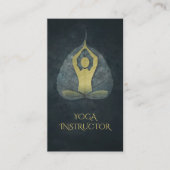 Yoga Meditation Black & Gold Foil met Bodhi Leaf Visitekaartje (Voorkant)