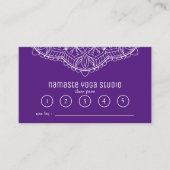 Yoga Meditation Class Pass Paars Handrawn Mandala Klantenkaartje (Voorkant)