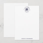 Yoga Meditation Droy Space Girl gepersonaliseerd Notitiekaartje (Voorkant / Achterkant)