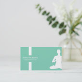 Yoga & Meditation Elegant Mint Green Modern Visitekaartje (Staand voorkant)