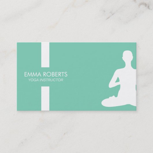 Yoga & Meditation Elegant Mint Green Modern Visitekaartje (Voorkant)