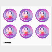 Yoga meditation girl ronde sticker (Vel)