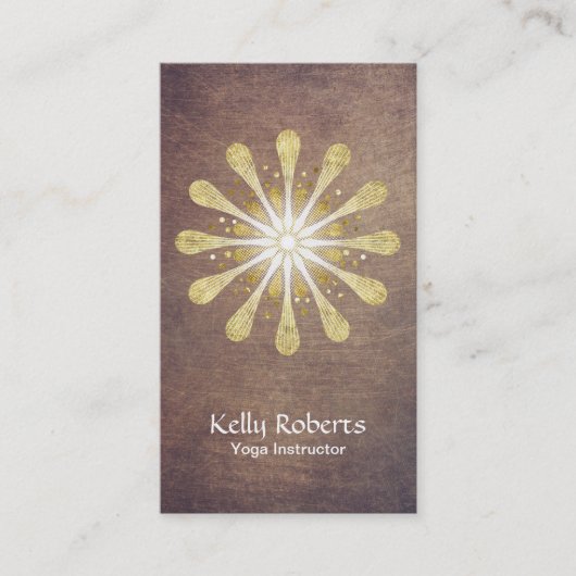 Yoga & Meditation Gold Lotus Mandala  Visitekaartje (Voorkant)