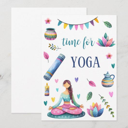 Yoga- Meditation- Illustration Kaart (Voorkant / Achterkant)