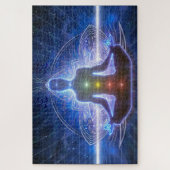 YOGA MEDITATION IN LOTUS POSITION WITH CHAKRA LEGPUZZEL (Verticaal)