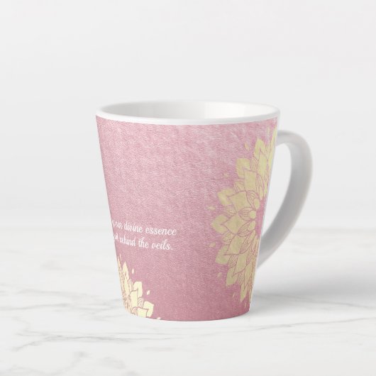 Yoga Meditation Instrucor Rose Gold Mandala Quote Latte Mok (Rechterhoek)