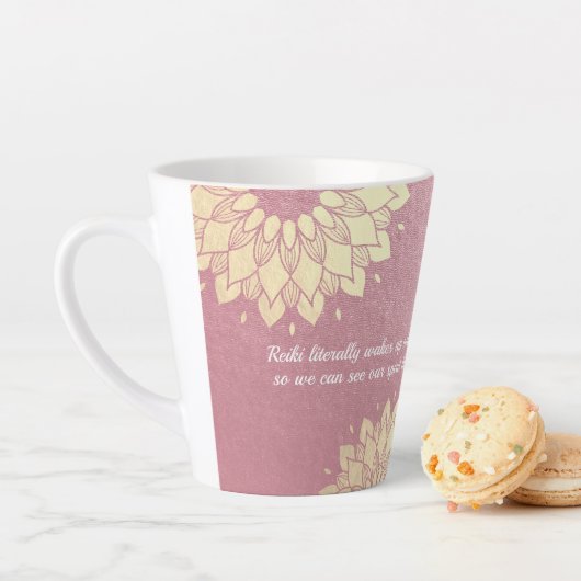 Yoga Meditation Instrucor Rose Gold Mandala Quote Latte Mok (In situ)