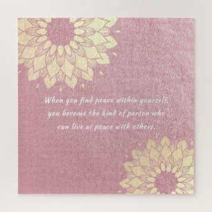 Yoga Meditation Instrucor Rose Gold Mandala Quote Legpuzzel